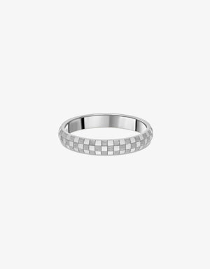 Ring Checkerboard - White gold