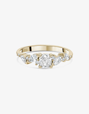 Rania Cushion - Yellow gold