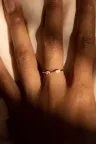 Bague ouverte or rose toi et moi diamant Hana Bis