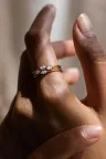 Bague demi-tour or rose trilogie diamant Hana Trilogie