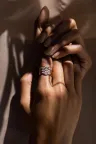 Bague demi-tour or rose trilogie diamant Hana Trilogie