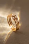 Bague demi-tour or rose trilogie diamant Hana Trilogie