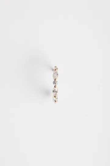 The Elodie hoop earring, in 750‰ rose gold, set with marquise and brilliant-cut diamonds, with a secure clasp.