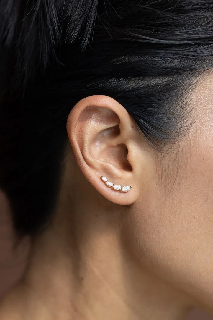 Boucles D'oreilles Pendantes Multicolores - Strass Et Fils Dorés