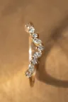 Alliance courbée or rose pavé diamant Sarah