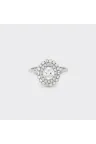Bague de Fiançailles Sertie Anneau fin or blanc 18 carats Brillant Diamant naturel taille Ovale monture Halo Bague de Fiançailles Sertie Anneau fin or blanc 18 carats Brillant Diamant naturel taille Ovale monture Halo