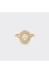 Bague Fiançailles or blanc halo diamant ovale Aïda L Bague Fiançailles or blanc halo diamant ovale Aïda L