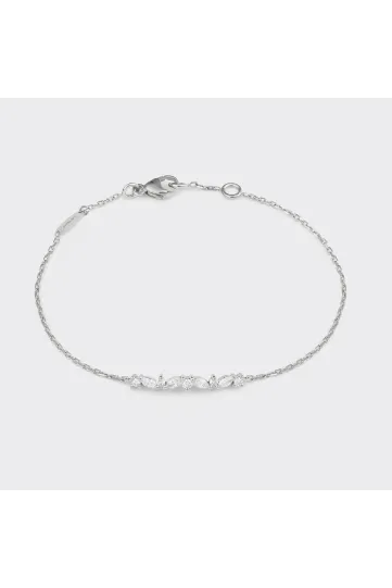 The Sarah bracelet, in 18k white gold, set with marquise and brilliant diamonds.