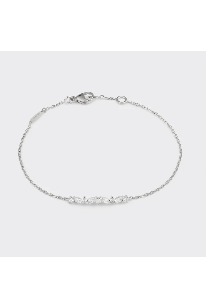 Bracelet Chaîne Serti or blanc 18 carats Brillant Diamant naturel Bracelet Chaîne Serti or blanc 18 carats Brillant Diamant naturel
