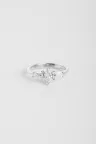 Bague de Fiançailles Sertie Anneau fin or blanc 18 carats Brillant Diamant naturel taille Marquise monture Solitaire épaulé Bague de Fiançailles Sertie Anneau fin or blanc 18 carats Brillant Diamant naturel taille Marquise monture Solitaire épaulé