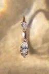 Bague ouverte or blanc toi et moi diamant poire Gwen S