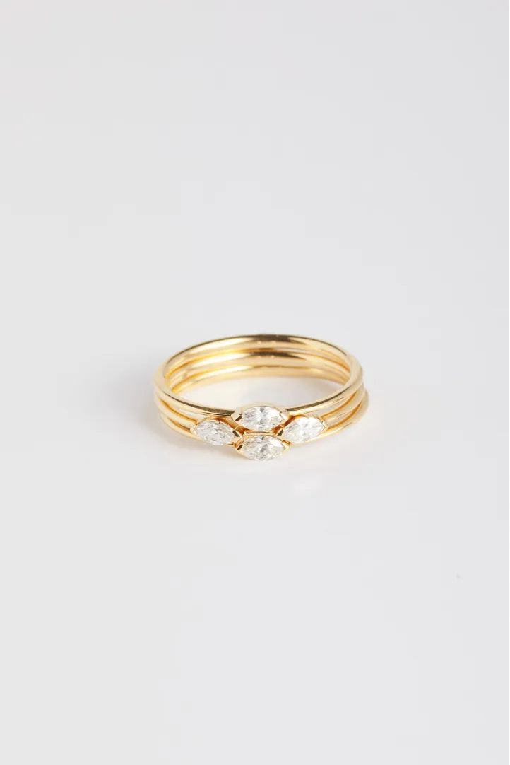 Bague Demi-tour Anneau fin or jaune 18 carats Poli Diamant naturel monture Trilogie Bague Demi-tour Anneau fin or jaune 18 carats Poli Diamant naturel monture Trilogie