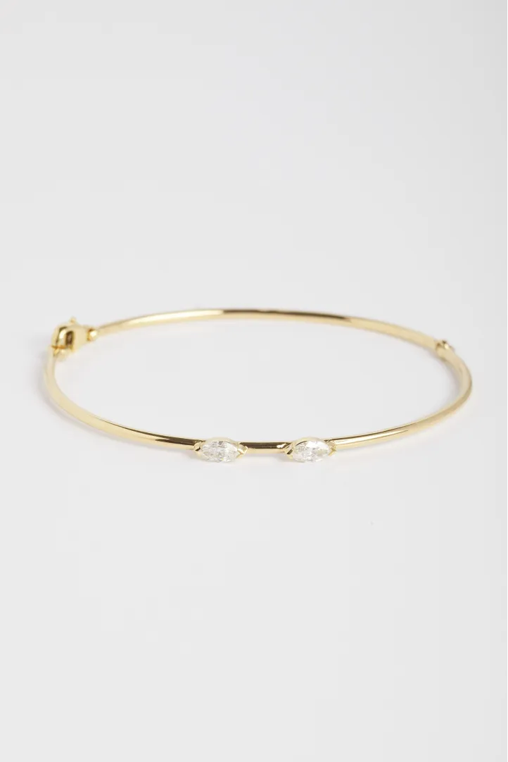 Bracelet Jonc Serti or jaune 18 carats Poli Diamant naturel Bracelet Jonc Serti or jaune 18 carats Poli Diamant naturel