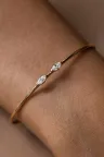 Bracelet jonc or blanc serti diamant Hana Bis Bracelet jonc or blanc serti diamant Hana Bis