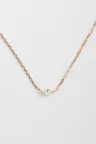 Collier Chaîne avec pendentif Serti or rose 18 carats Poli Diamant naturel Collier Chaîne avec pendentif Serti or rose 18 carats Poli Diamant naturel
