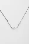 Collier Chaîne avec pendentif Serti or blanc 18 carats Poli Diamant naturel Collier Chaîne avec pendentif Serti or blanc 18 carats Poli Diamant naturel