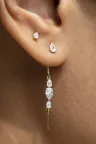 Boucles pendantes or blanc serties diamants poire Ibtissame Boucles pendantes or blanc serties diamants poire Ibtissame