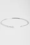 Bracelet Jonc Serti or blanc 18 carats Poli Diamant naturel Bracelet Jonc Serti or blanc 18 carats Poli Diamant naturel