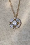 Collier chaîne or jaune avec pendentif serti diamant rond Rina Collier chaîne or jaune avec pendentif serti diamant rond Rina