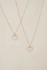 Collier chaîne or jaune avec pendentif serti diamant Mon Petit Coeur