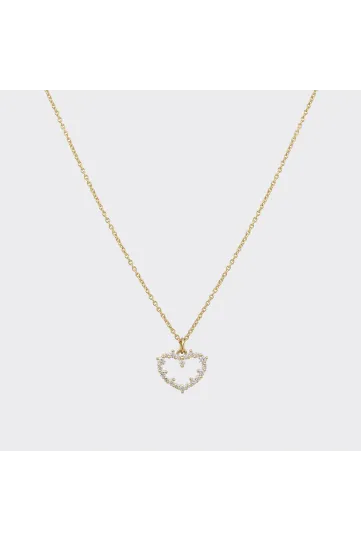 Le collier Mon Petit Coeur, en or jaune 750‰ et diamants taille brillant.