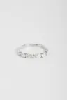 Bague Demi-tour Anneau fin or blanc 18 carats Brillant Diamant naturel monture Solitaire épaulé Bague Demi-tour Anneau fin or blanc 18 carats Brillant Diamant naturel monture Solitaire épaulé