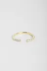 Bague Ouverte Anneau fin or jaune 18 carats Brillant Diamant naturel monture Pavé Bague Ouverte Anneau fin or jaune 18 carats Brillant Diamant naturel monture Pavé