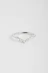 Alliance Courbée Anneau fin or blanc 18 carats Brillant Diamant naturel monture Pavé Alliance Courbée Anneau fin or blanc 18 carats Brillant Diamant naturel monture Pavé