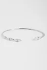 Bracelet Jonc Serti or blanc 18 carats Poli Diamant naturel Bracelet Jonc Serti or blanc 18 carats Poli Diamant naturel