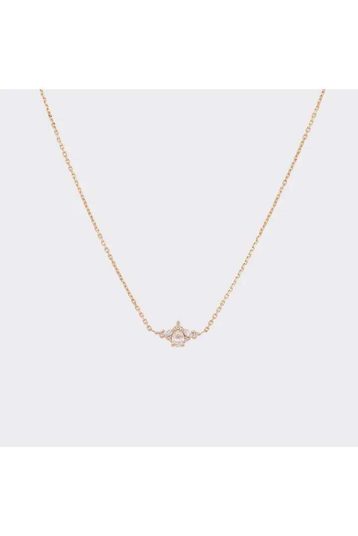 Collier Chaîne avec pendentif Serti or rose 18 carats Brillant Diamant naturel Collier Chaîne avec pendentif Serti or rose 18 carats Brillant Diamant naturel