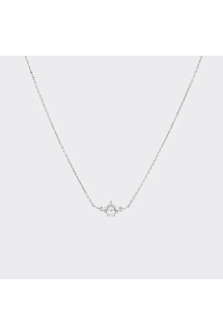 Collier Chaîne avec pendentif Serti or blanc 18 carats Brillant Diamant naturel Collier Chaîne avec pendentif Serti or blanc 18 carats Brillant Diamant naturel
