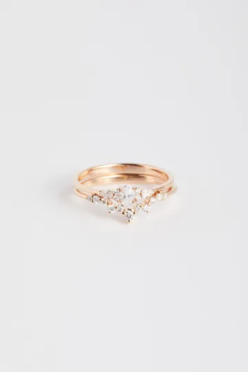 <p>Le combo bague Julie XS et Sophie Douce en or rose 750‰.</p>