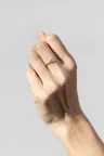 Bague Fiançailles or rose halo diamant emeraude Olympe Bague Fiançailles or rose halo diamant emeraude Olympe