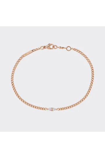 <p>Le bracelet Tony chaine en or rose 750‰, serti de deux diamants taille poire.</p>
