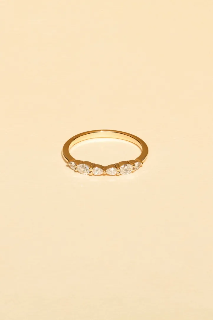 Bague de Fiançailles Demi-tour Anneau fin or rose 18 carats Poli Diamant naturel monture Solitaire épaulé