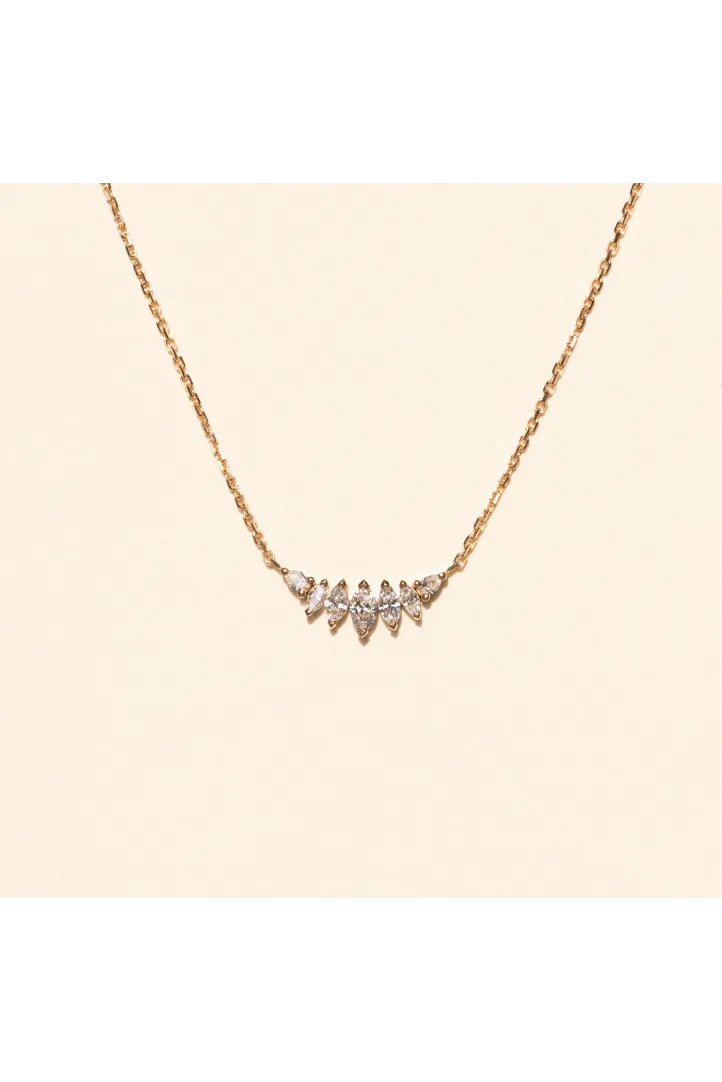 Collier Chaîne avec pendentif Serti or rose 18 carats Poli Diamant naturel