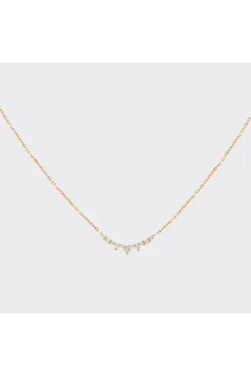 <p>Le collier Petite Lumière en or rose 750‰, serti de diamants taille brillant.</p>