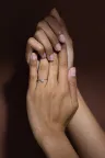 Bague Fiançailles or jaune halo diamant ovale Madeleine XL Bague Fiançailles or jaune halo diamant ovale Madeleine XL