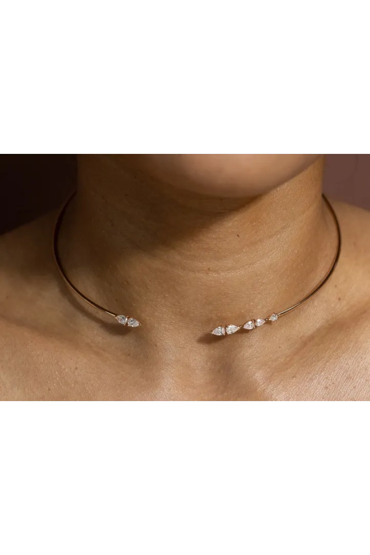 Collier choker ras du cou - collier étoiles strass - chaîne plaquée or