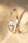 Bague ouverte or rose toi et moi diamant poire Gwen M Bague ouverte or rose toi et moi diamant poire Gwen M