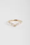 Alliance Courbée Anneau fin or rose 18 carats Brillant Diamant naturel monture Pavé