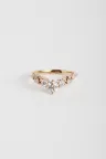 Bague de Fiançailles Courbée Anneau fin or rose 18 carats Brillant Diamant naturel taille Rond monture Solitaire épaulé Bague de Fiançailles Courbée Anneau fin or rose 18 carats Brillant Diamant naturel taille Rond monture Solitaire épaulé