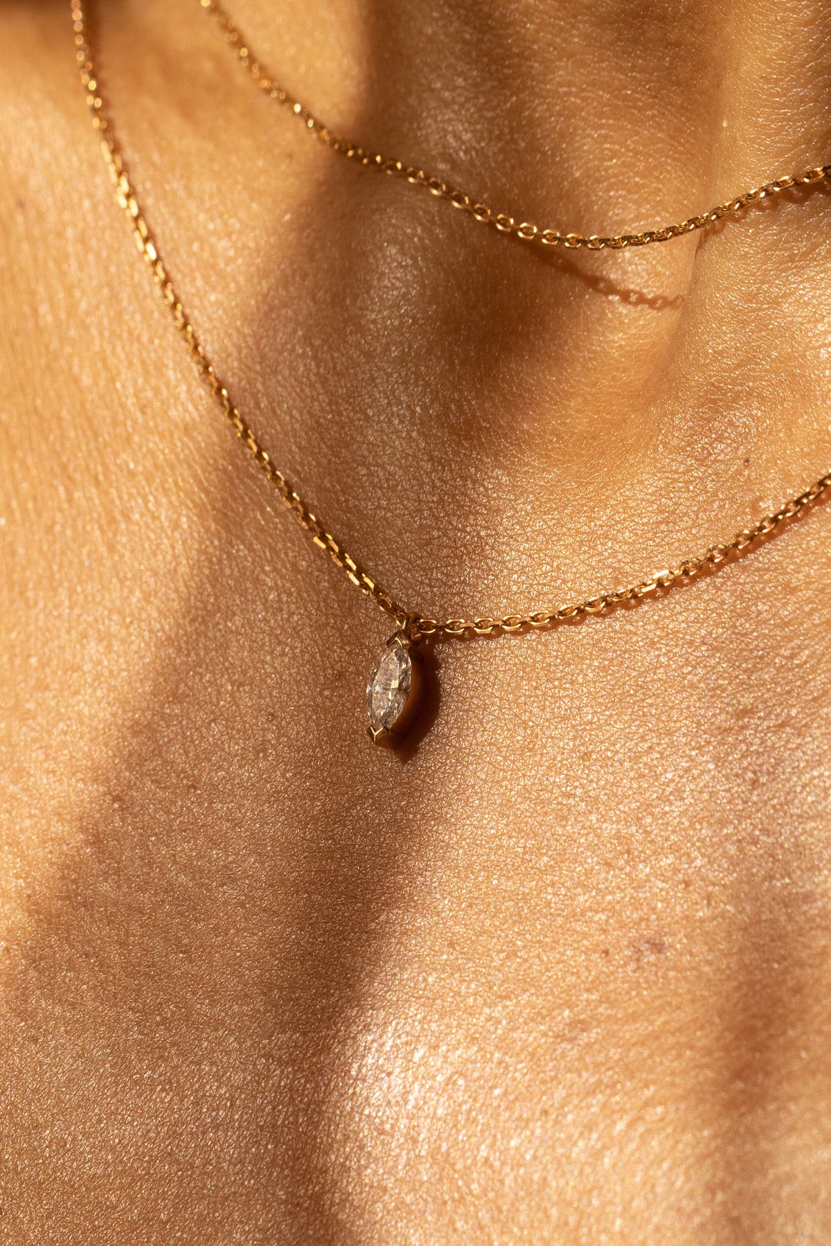 Necklace Hana Pendant Double Wrap - Rose gold