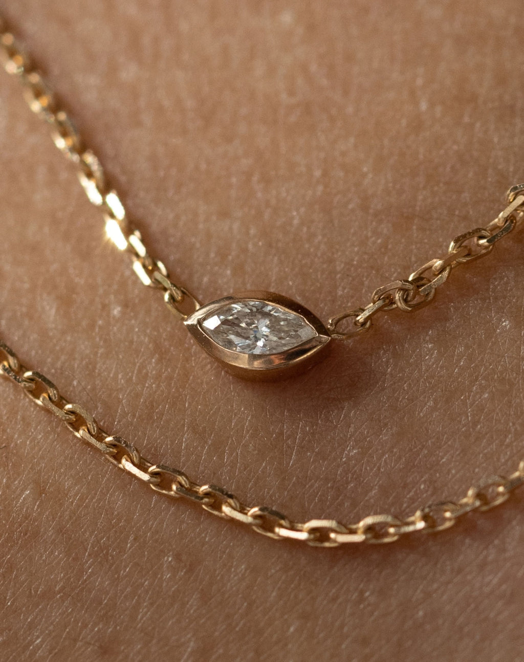 Necklace Hana Triptych - Rose gold