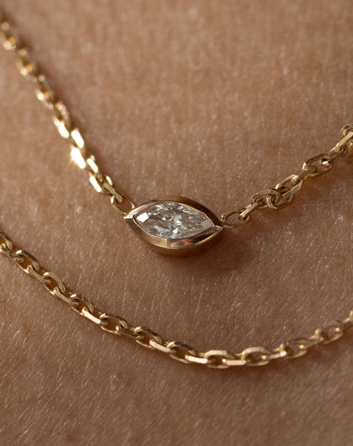 Necklace Hana Triptych - Rose gold