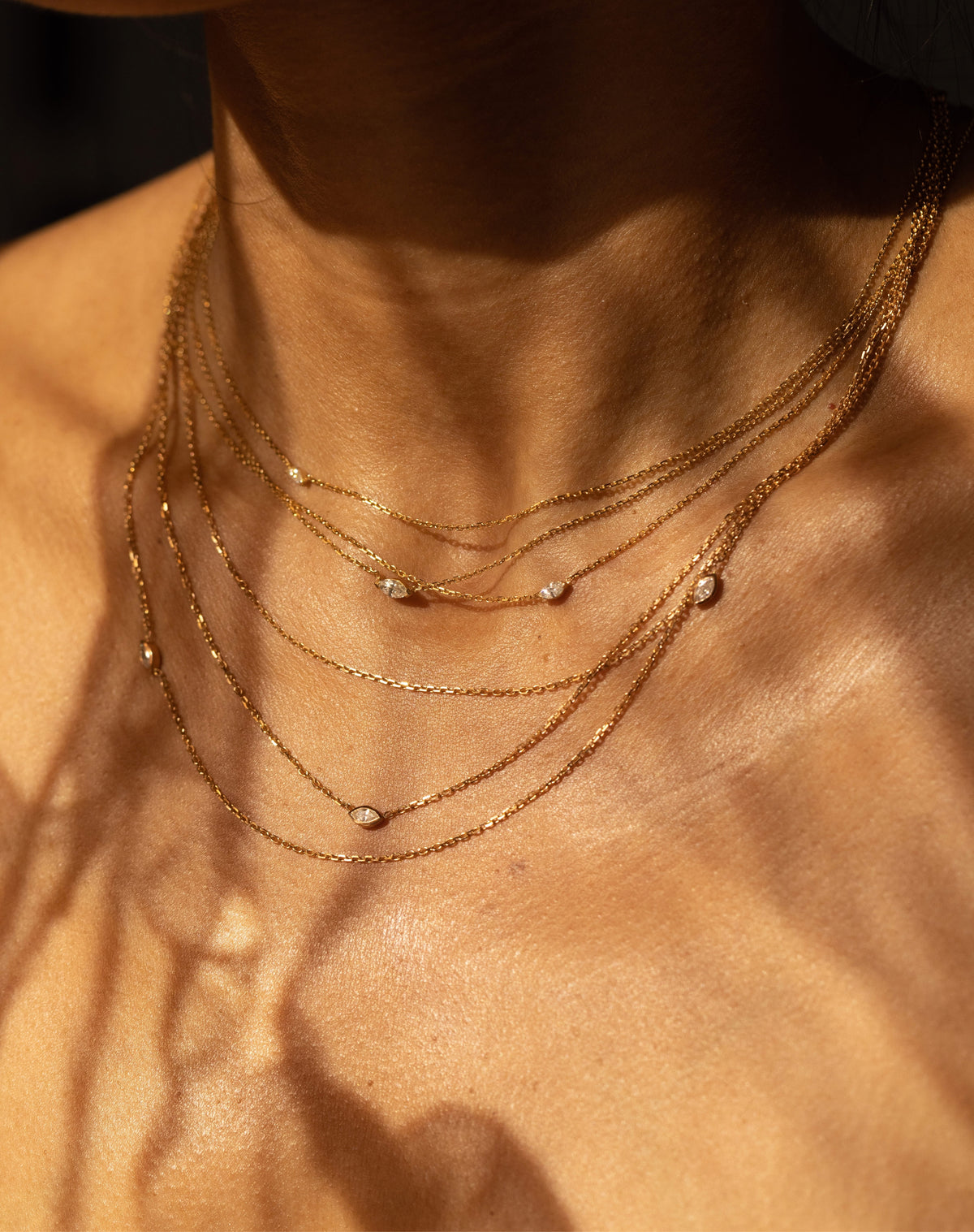 Necklace Hana Triptych - Rose gold