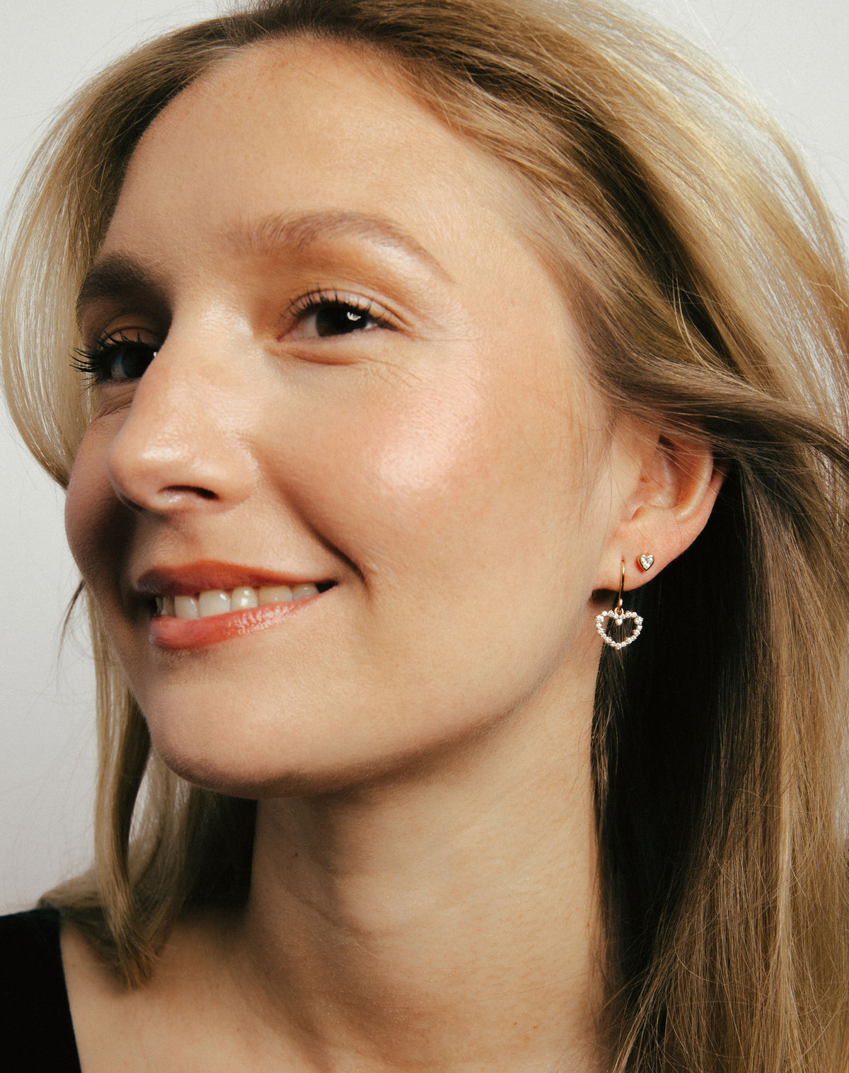 Stud Earring Mon Petit Coeur - Rose gold