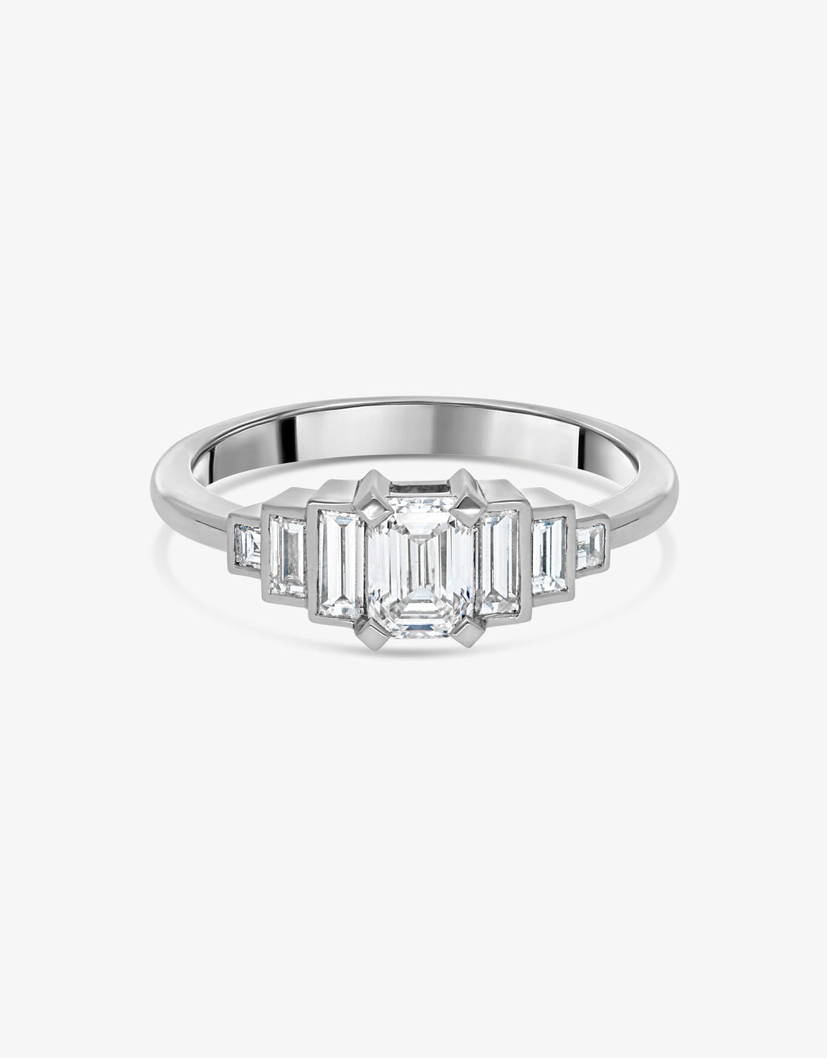 Bague Olympe Baguette - Or blanc