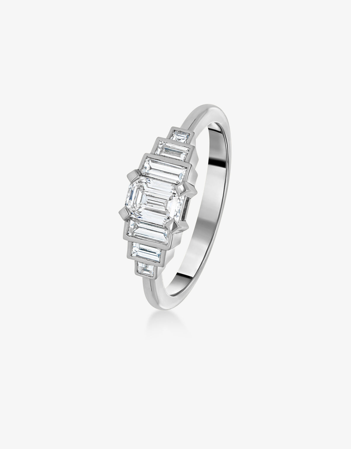 Bague Olympe Baguette - Or blanc