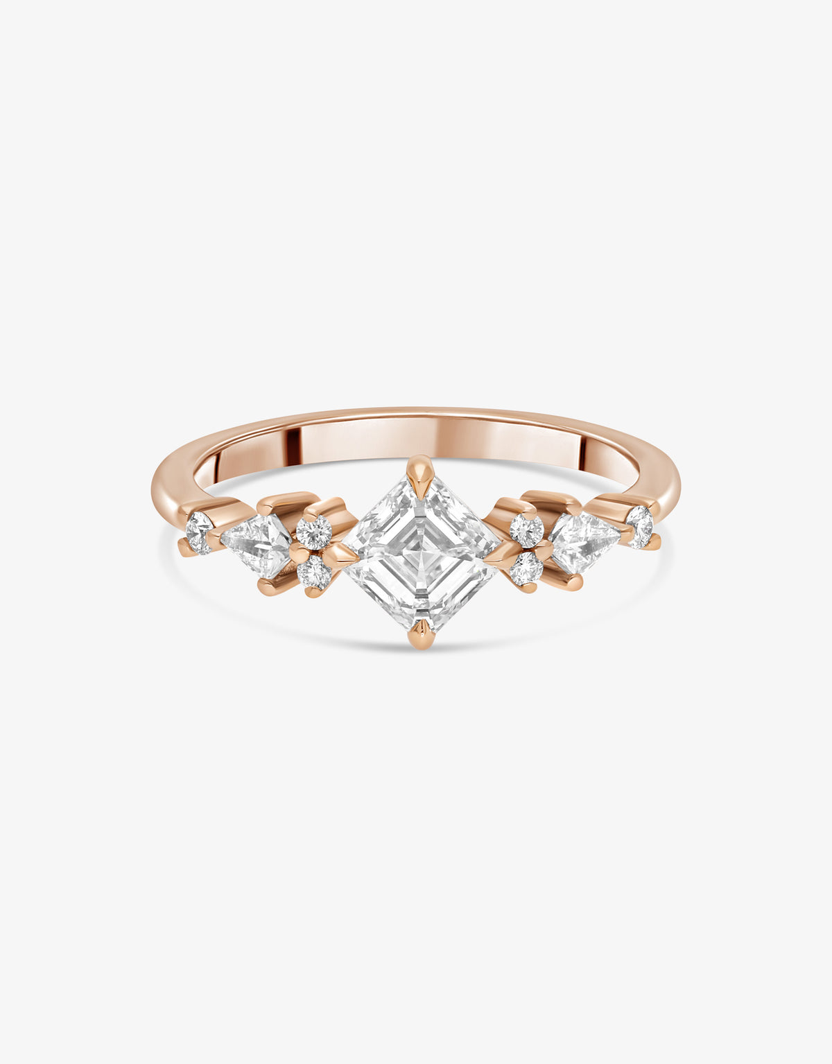 Bague Asscher XL - Or rose